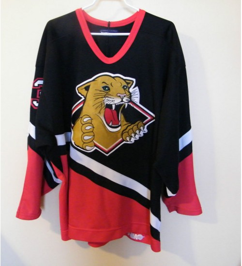 Custom WHL Prince George Cougars 1996 09 Brad Mehalko Road Hockey Jersey Black